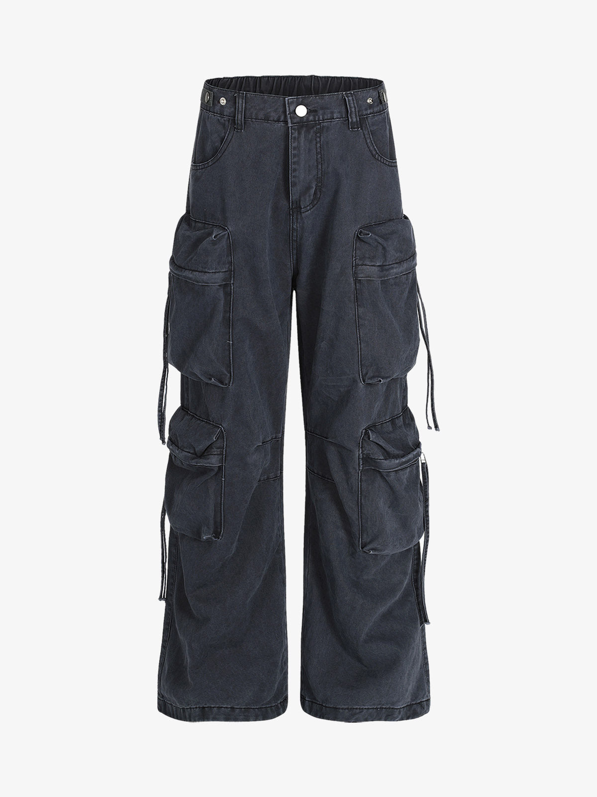 Men’s Utility Cargo Pants with Adjustable Ties – Functional Streetwear for Spring to Fal