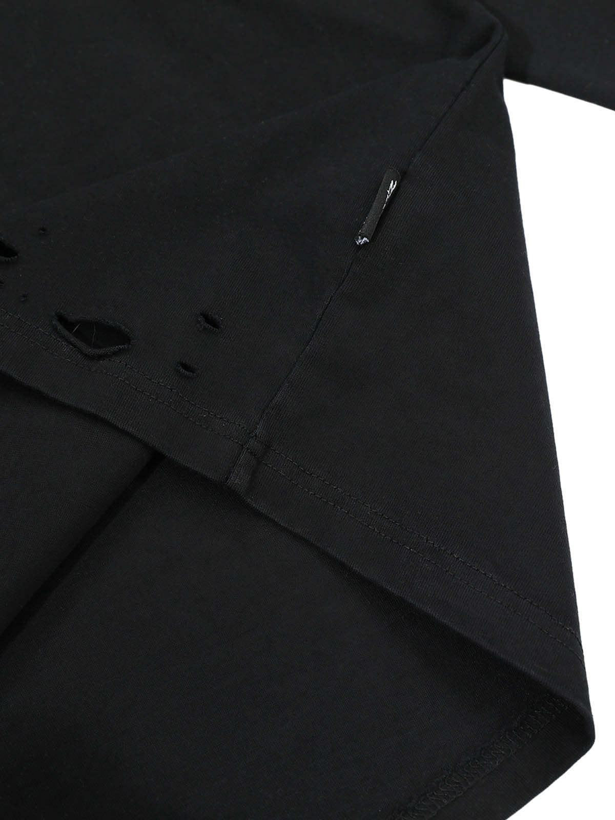 Distressed Number 09 Long Sleeve Top – Sporty Casual Cotton Tee for Spring and Fall