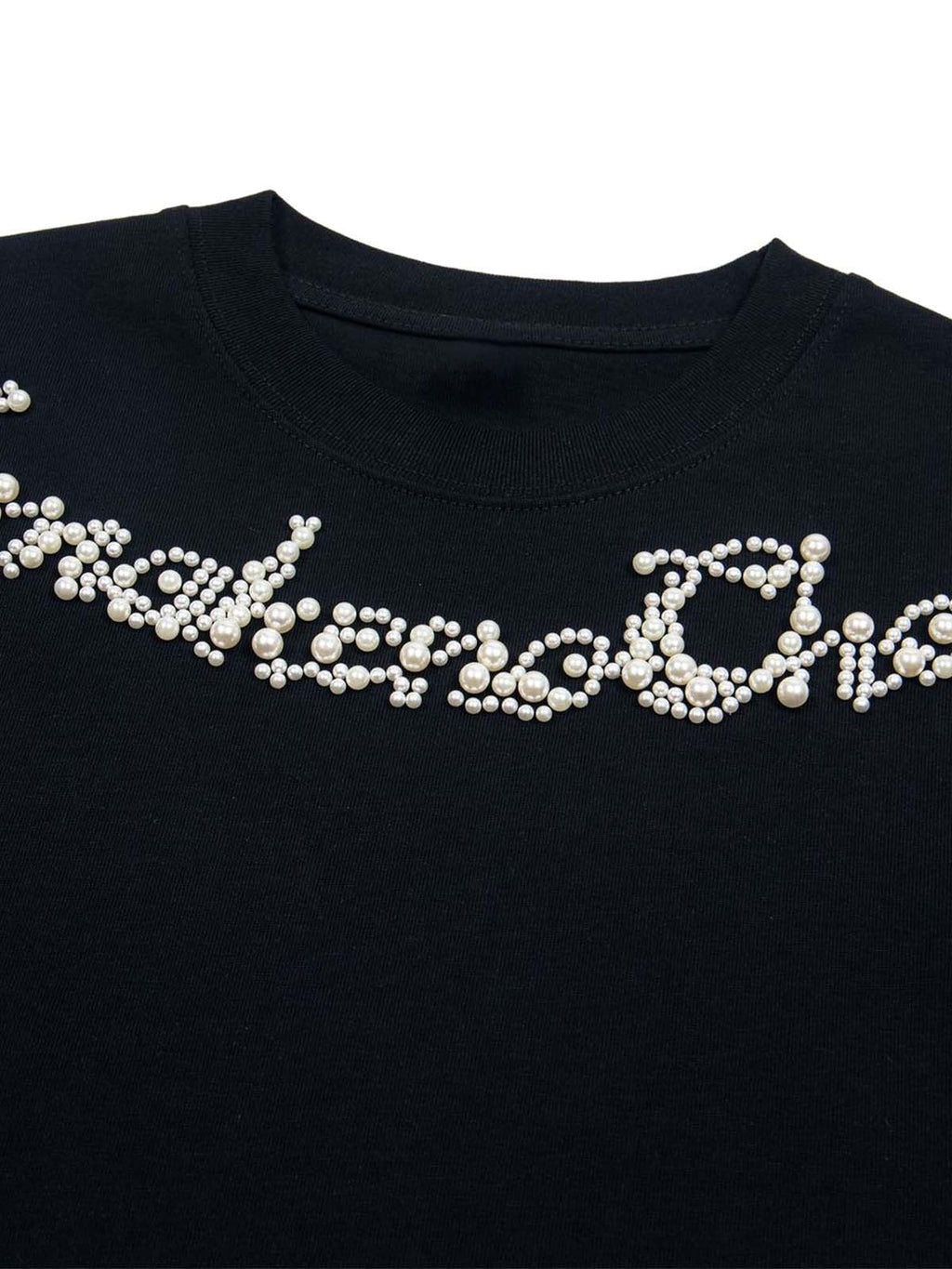 "Endless Choice" Rhinestone Embellished Black T-Shirt – Stylish Cotton Short Sleeve Top for Women