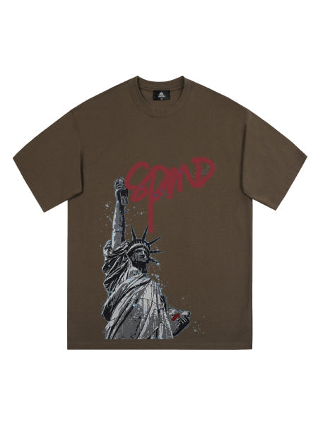 Statue of Liberty Graphic T-Shirt for Men – Casual Streetwear Tee for Spring and Summer