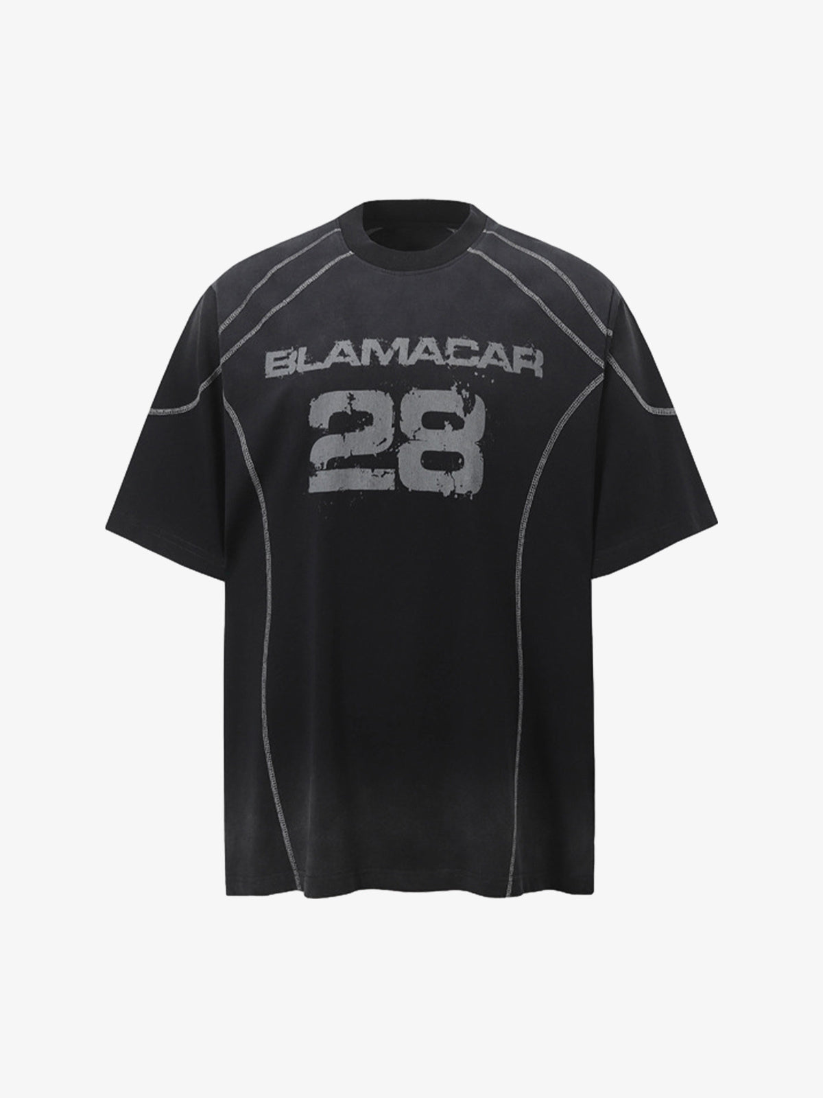 Distressed Graphic Tee with Bold Number Print – Casual Sporty Cotton T-Shirt for Spring and Summer