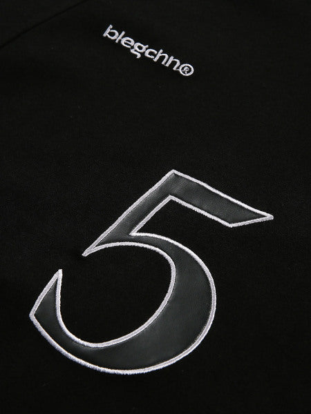 Vintage Heavyweight Sports Bar Long Sleeve Tee – Casual Cotton Blend Shirt with Striped Sleeve Detail