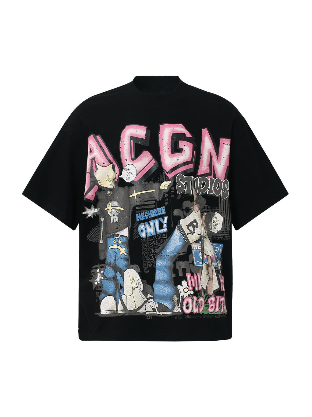 AGN Studios Graphic T-Shirt – Casual Streetwear Cotton Tee with Vibrant Graffiti Design