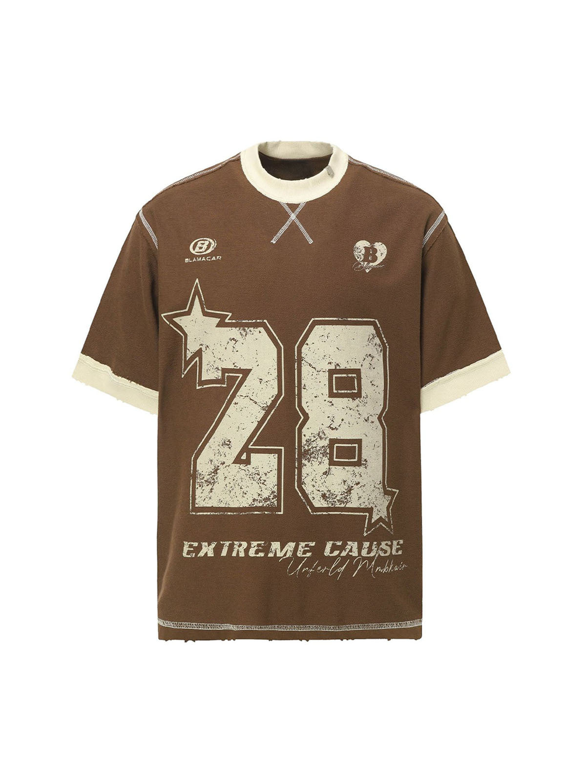 Distressed Graphic T-Shirt for Men – Casual Sporty Streetwear Tee for Spring and Summer