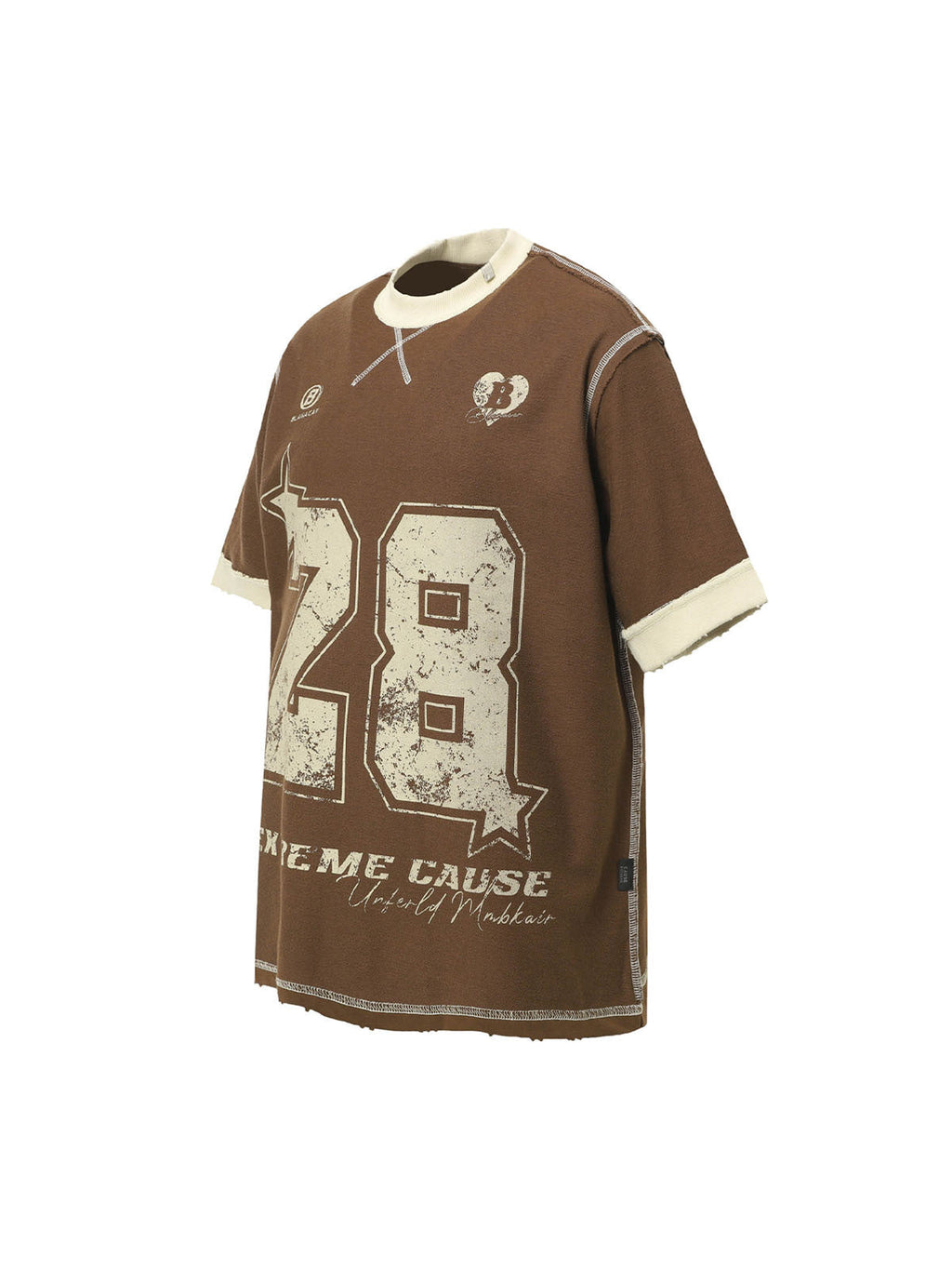 Distressed Graphic T-Shirt for Men – Casual Sporty Streetwear Tee for Spring and Summer