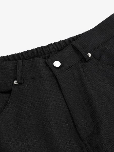 High-Waist Black Trousers with Crystal Waistband – Chic Office & Casual Pants for Fall/Winter