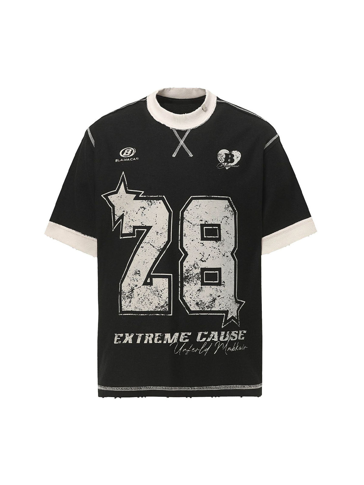 Distressed Graphic T-Shirt for Men – Casual Sporty Streetwear Tee for Spring and Summer