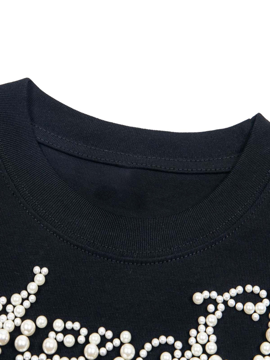 "Endless Choice" Rhinestone Embellished Black T-Shirt – Stylish Cotton Short Sleeve Top for Women