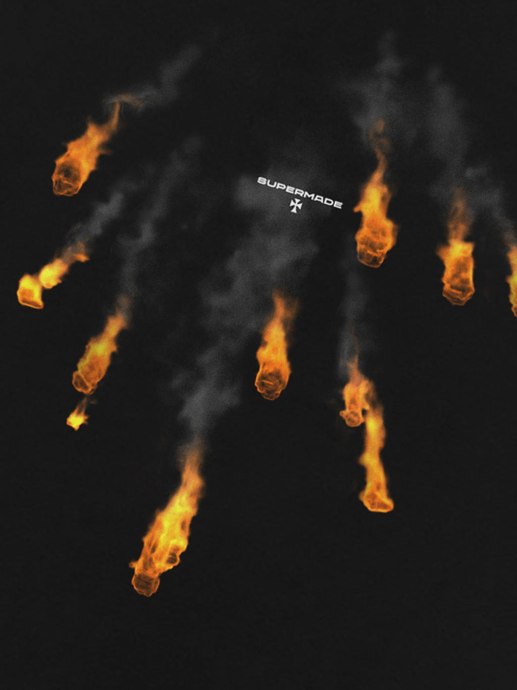 Black T-Shirt with Flame Graphic – Casual Cotton Short Sleeve Tee