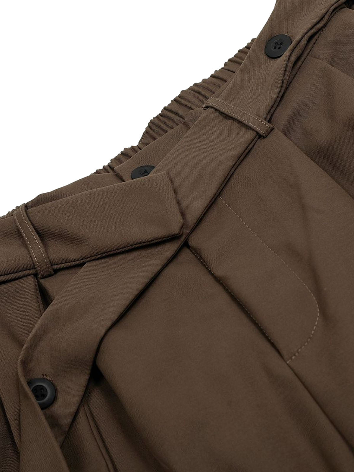 Men’s Wide-Leg Pants with Adjustable Belt and Button Waist – Smart Casual Trousers for Spring/Autumn