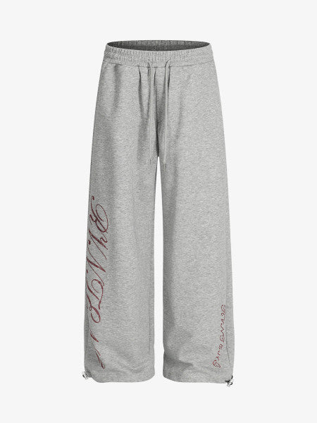 Men’s Wide-Leg Lounge Pants with Side Embroidery and Elastic Drawstring Waist – Relaxed Casual Comfort