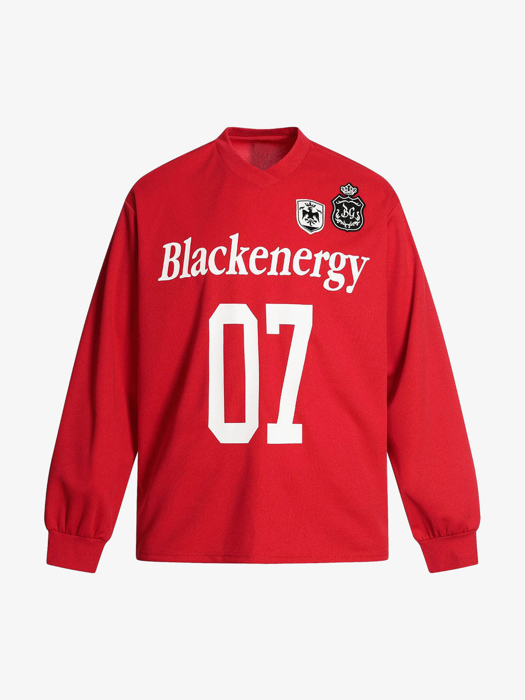 Red Long Sleeve Sports Jersey with Bold Number and Logo – Athletic Team Tee for Fall and Winter