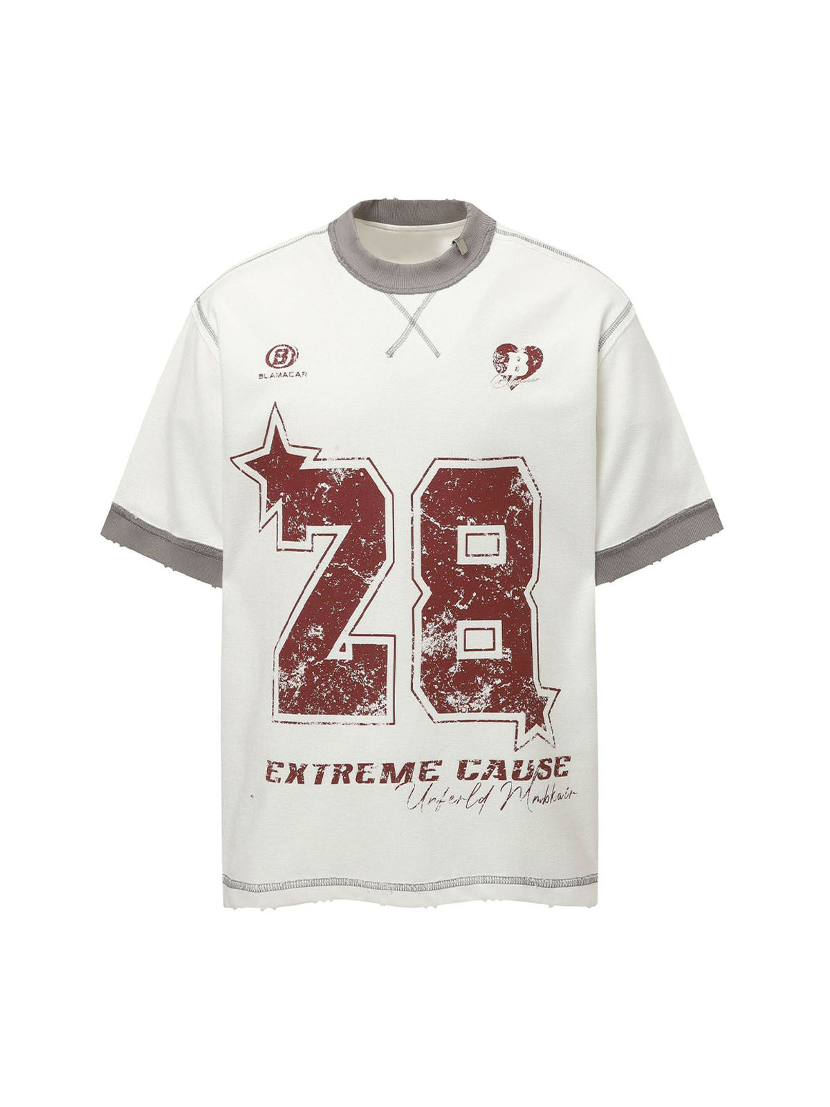 Distressed Graphic T-Shirt for Men – Casual Sporty Streetwear Tee for Spring and Summer