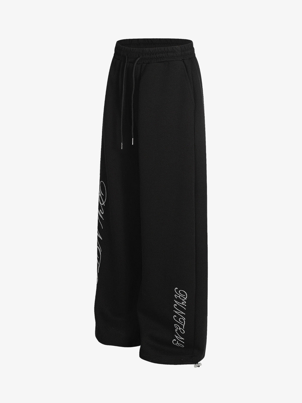 Men’s Wide-Leg Lounge Pants with Side Embroidery and Elastic Drawstring Waist – Relaxed Casual Comfort