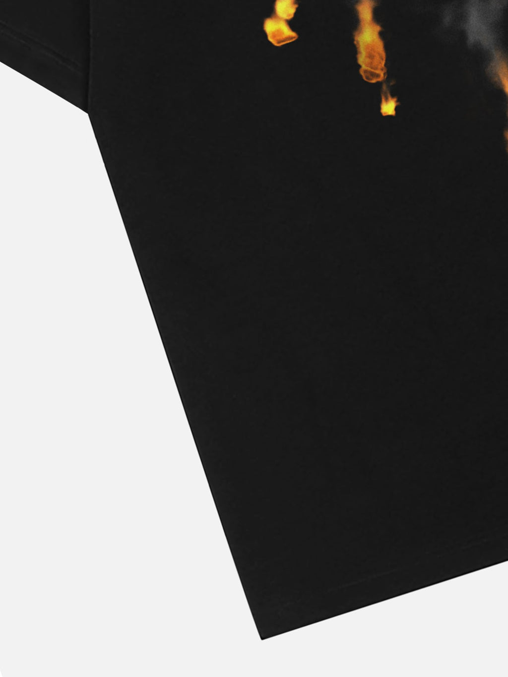 Black T-Shirt with Flame Graphic – Casual Cotton Short Sleeve Tee