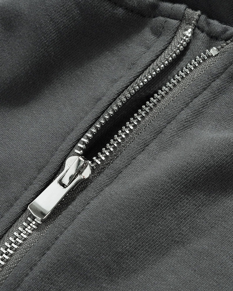 Premium Black Zipper Jacket with Side Pockets – Sleek Urban Style for Men and Women