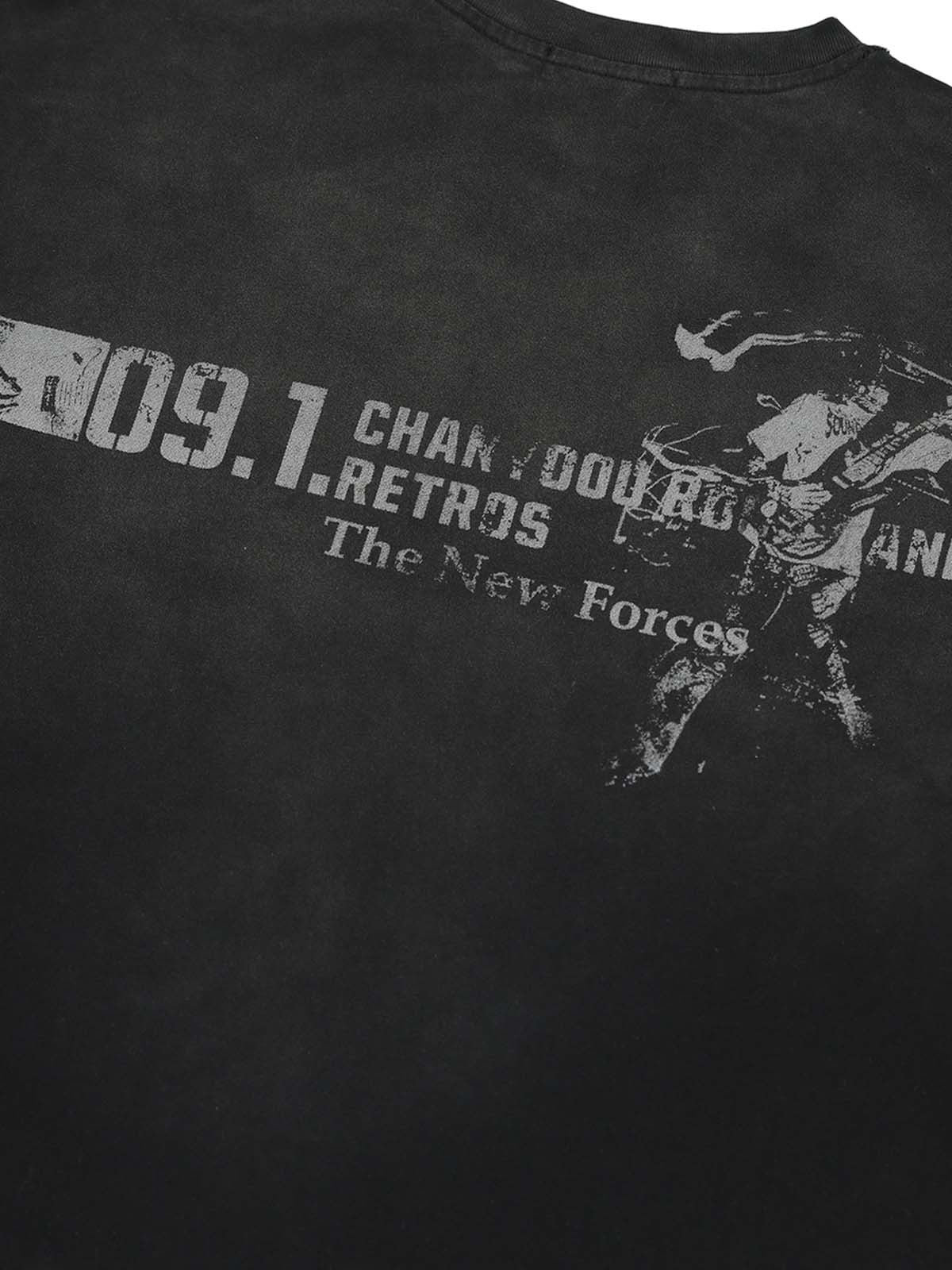 Distressed Number 09 Long Sleeve Top – Sporty Casual Cotton Tee for Spring and Fall