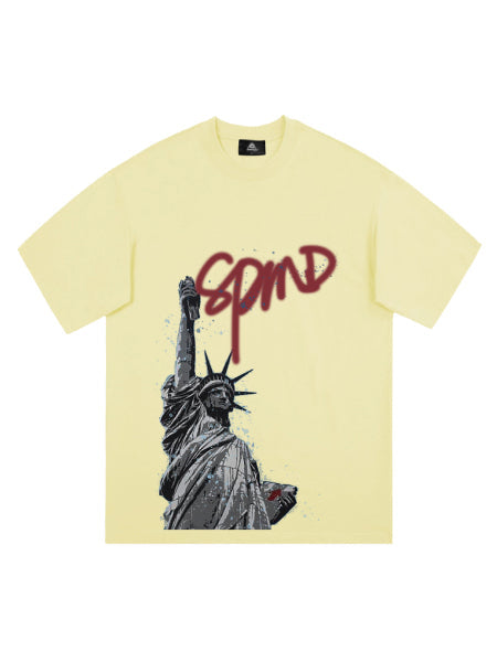 Statue of Liberty Graphic T-Shirt for Men – Casual Streetwear Tee for Spring and Summer