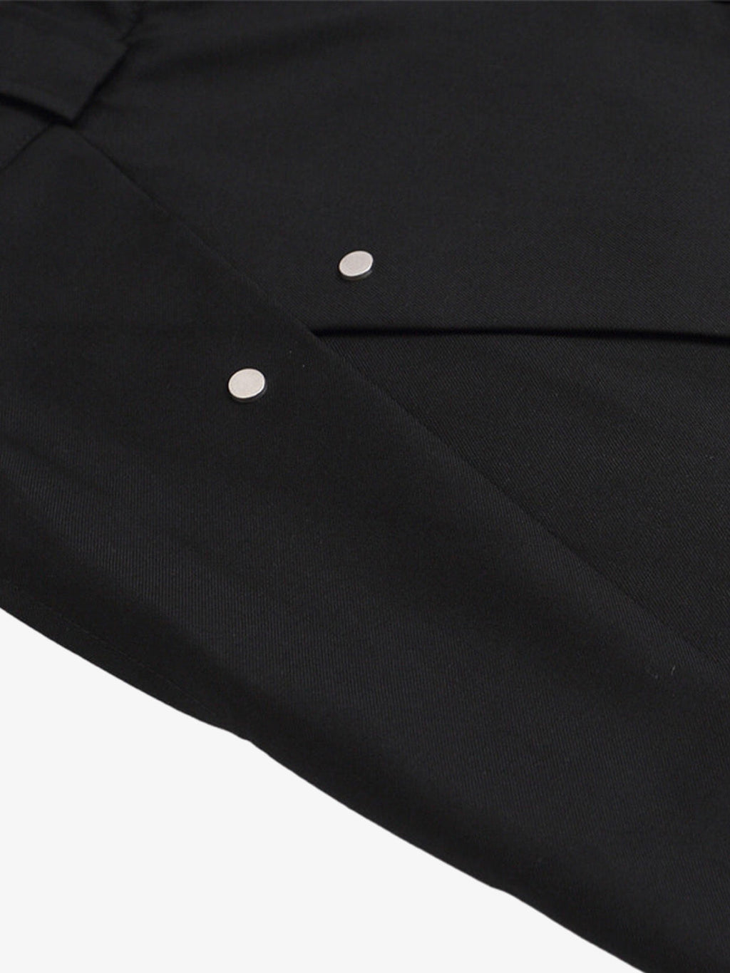 Men’s Black Wide-Leg Shorts with Tassel Accent and Asymmetrical Hem – Stylish Warm-Weather Streetwear