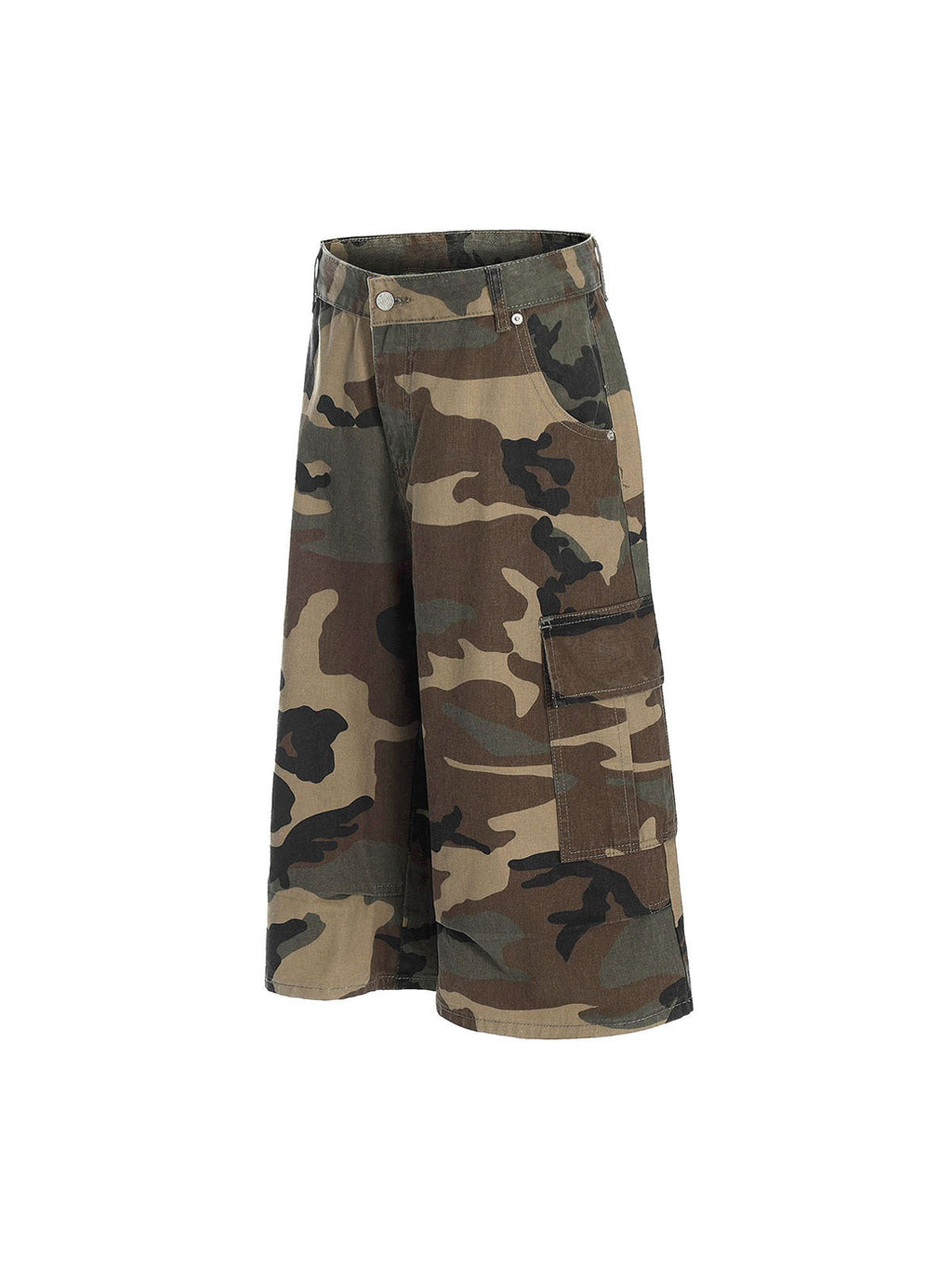 Unisex Camo Cargo Culottes with Utility Pockets – Lightweight Outdoor Pants for Spring/Summer