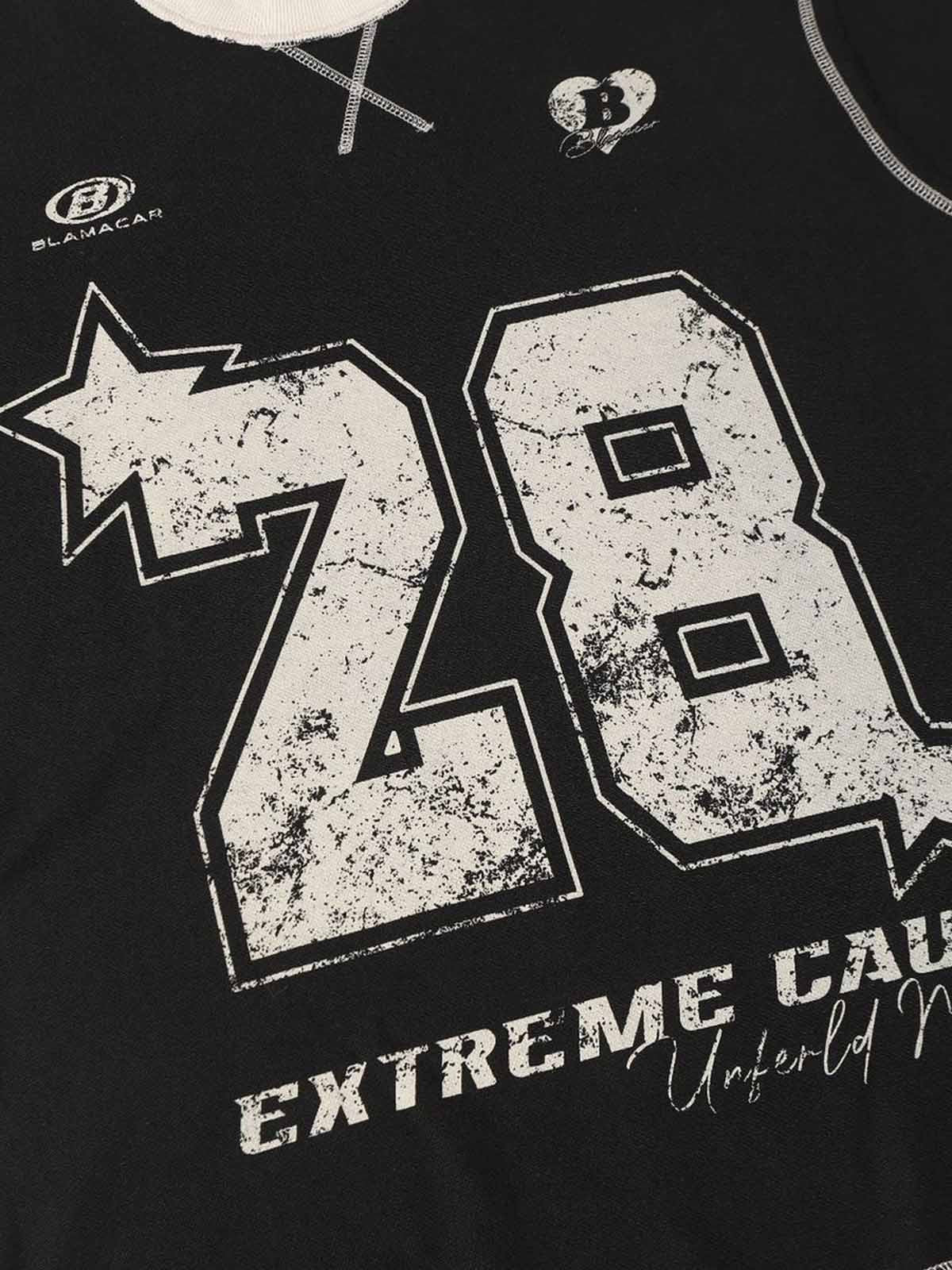 Distressed Graphic T-Shirt for Men – Casual Sporty Streetwear Tee for Spring and Summer