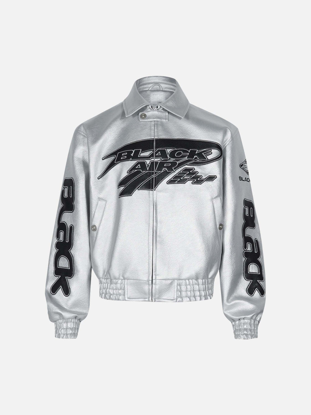Reflective Bomber Jacket with Star Graphic Print – Lightweight Satin Streetwear Jacket for Men and Women